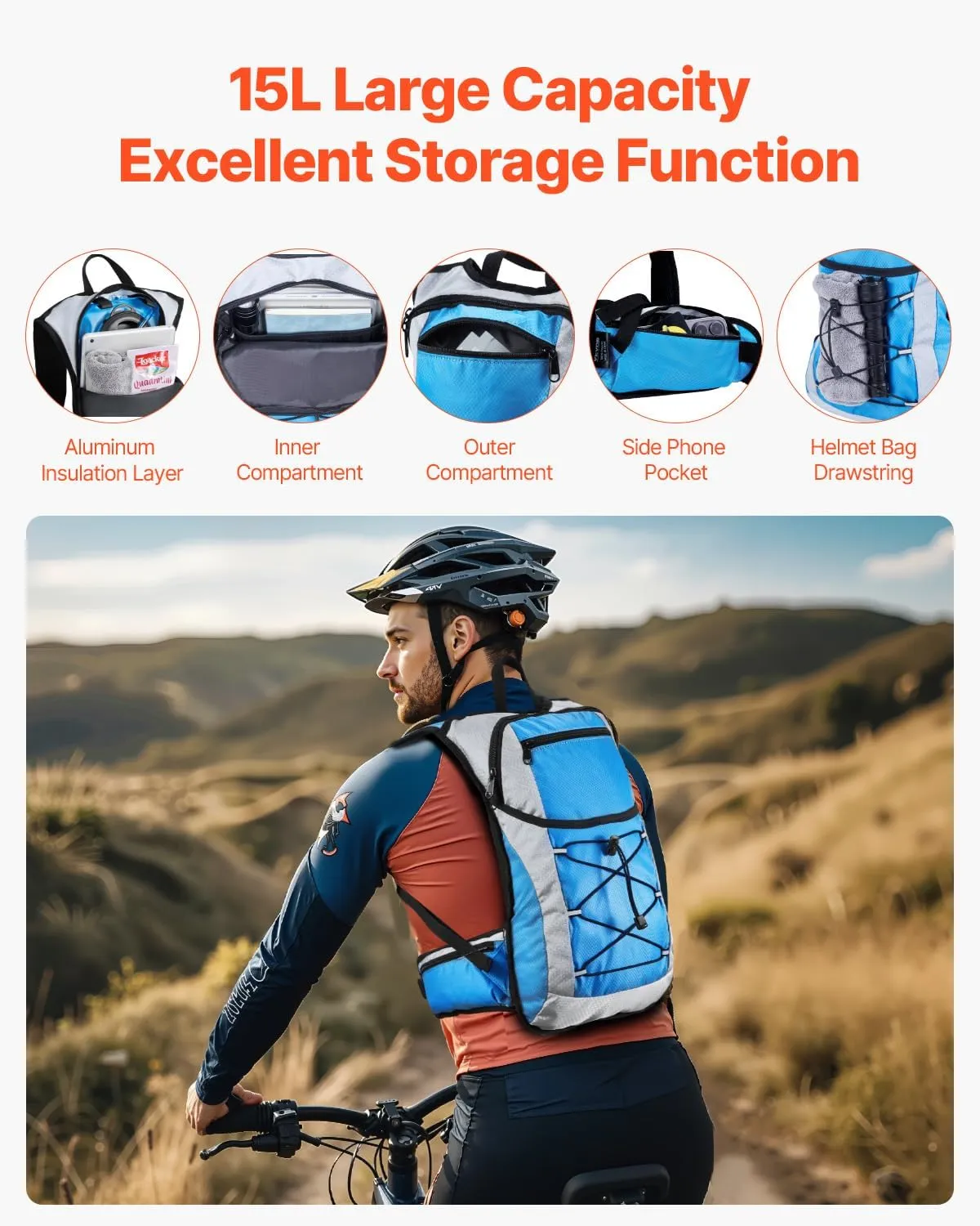 VEVOR Hydration Backpack, Water Backpack with TPU Water Bladder, Tactical Molle Hiking Hydration Pack with Storage for Men Women, Hydro Water Daypack for Hiking Running Cycling Camping