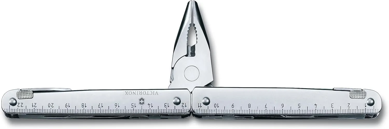 Victorinox 3.0339.L Swisstool X Plus Ratchet with Leather Pouch Extremely Handy, Functional, and Compact in Silver 4.5 inches