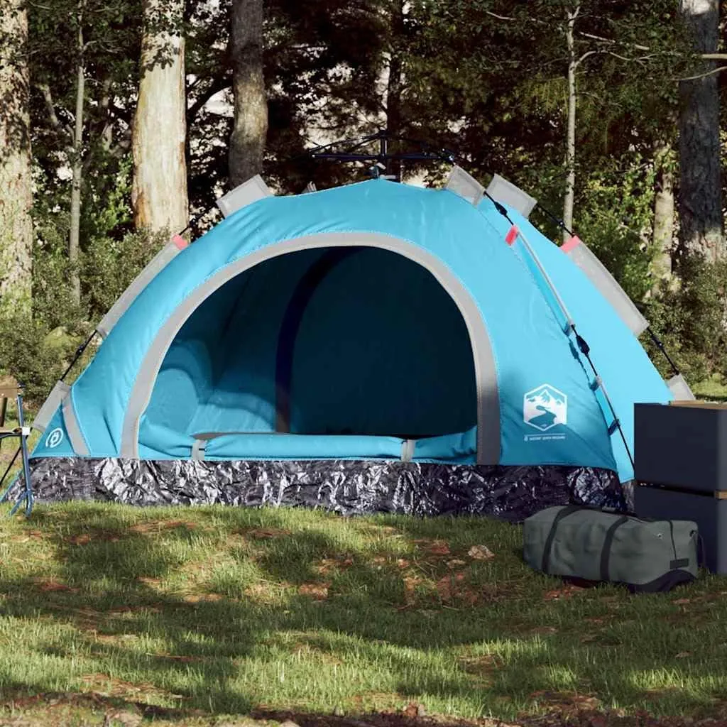 vidaXL Camping Tent 2-Person, Garden Shelter, Portable Canopy for Outdoor Patio Hiking, Lightweight Tent, Foldable Tent, Blue Quick Release