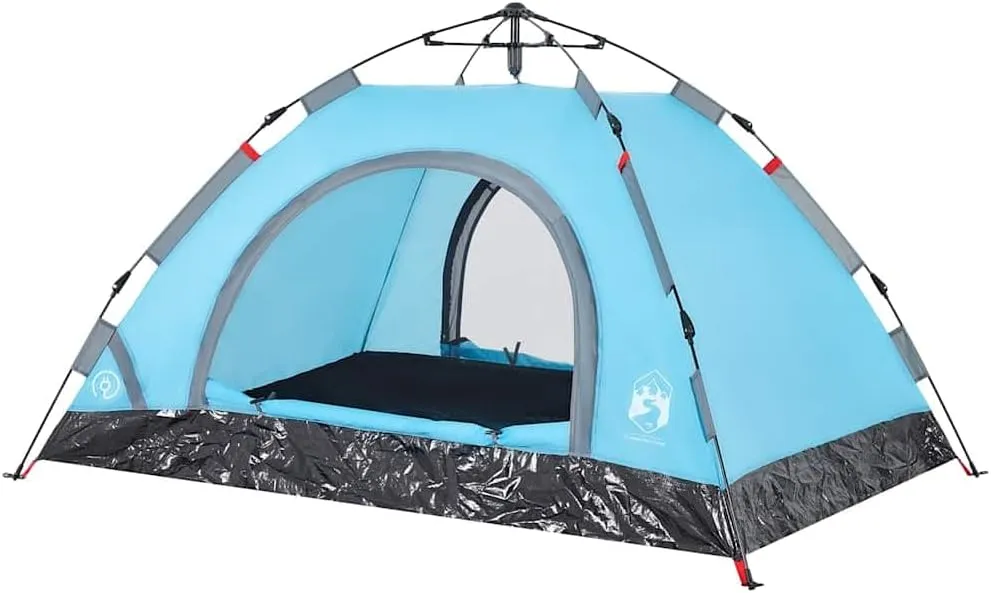 vidaXL Camping Tent 2-Person, Garden Shelter, Portable Canopy for Outdoor Patio Hiking, Lightweight Tent, Foldable Tent, Blue Quick Release