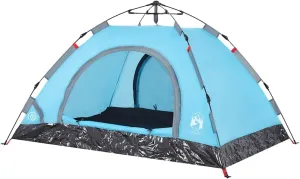 vidaXL Camping Tent 2-Person, Garden Shelter, Portable Canopy for Outdoor Patio Hiking, Lightweight Tent, Foldable Tent, Blue Quick Release