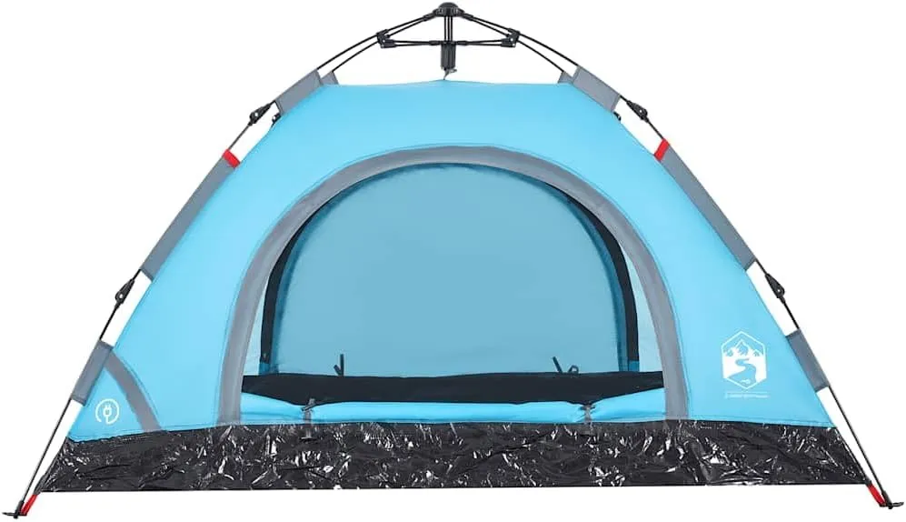 vidaXL Camping Tent 2-Person, Garden Shelter, Portable Canopy for Outdoor Patio Hiking, Lightweight Tent, Foldable Tent, Blue Quick Release