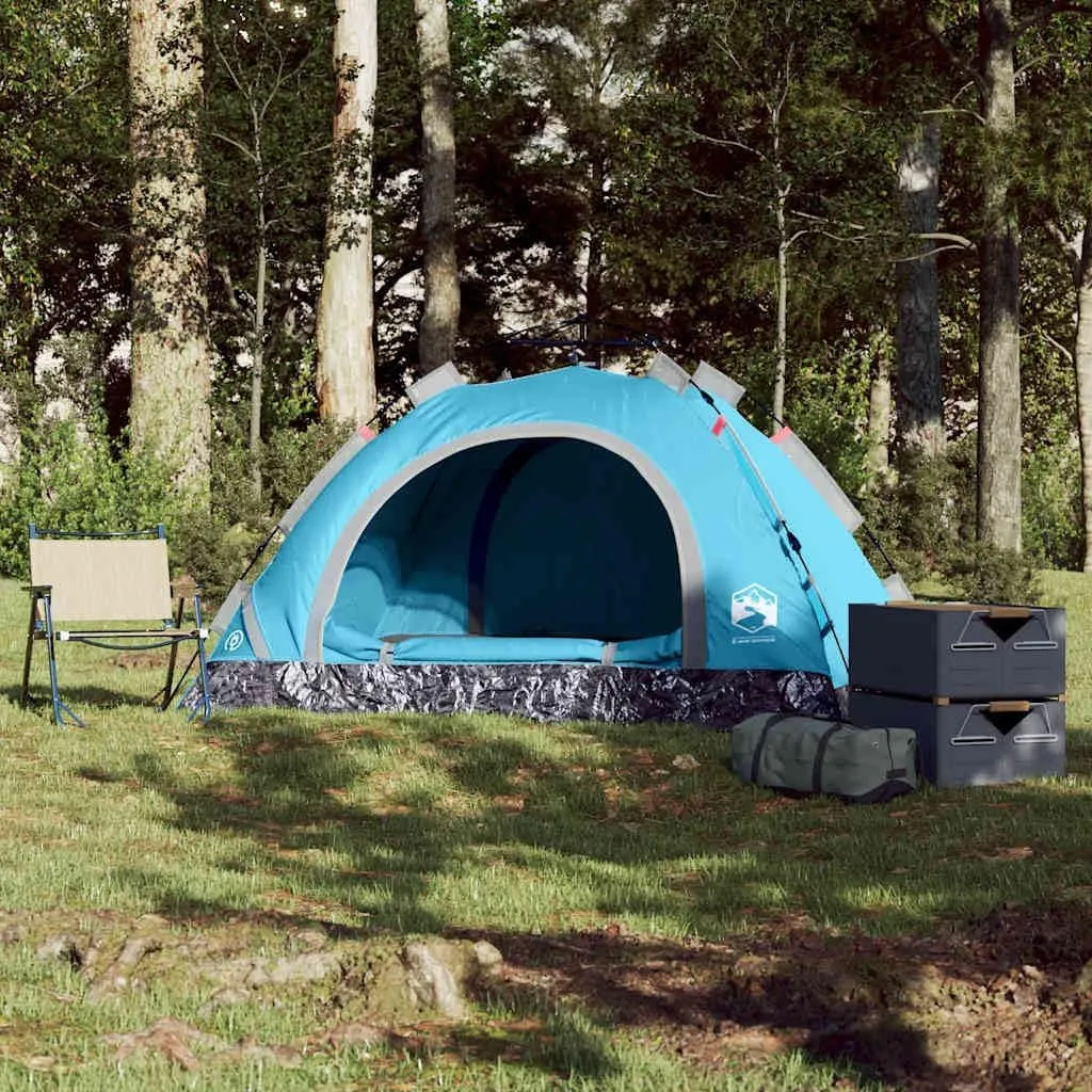 vidaXL Camping Tent 2-Person, Garden Shelter, Portable Canopy for Outdoor Patio Hiking, Lightweight Tent, Foldable Tent, Blue Quick Release