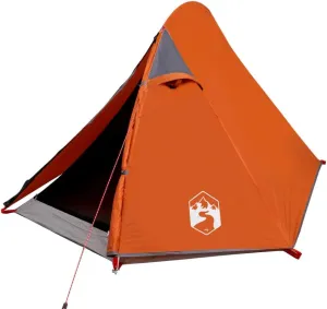 vidaXL Camping Tent Dome 2-Person Grey and Orange Waterproof