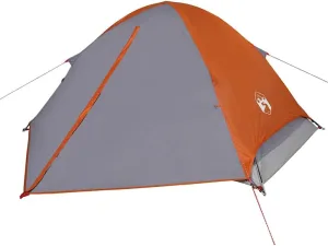 vidaXL Camping Tent Dome 2-Person Grey and Orange Waterproof