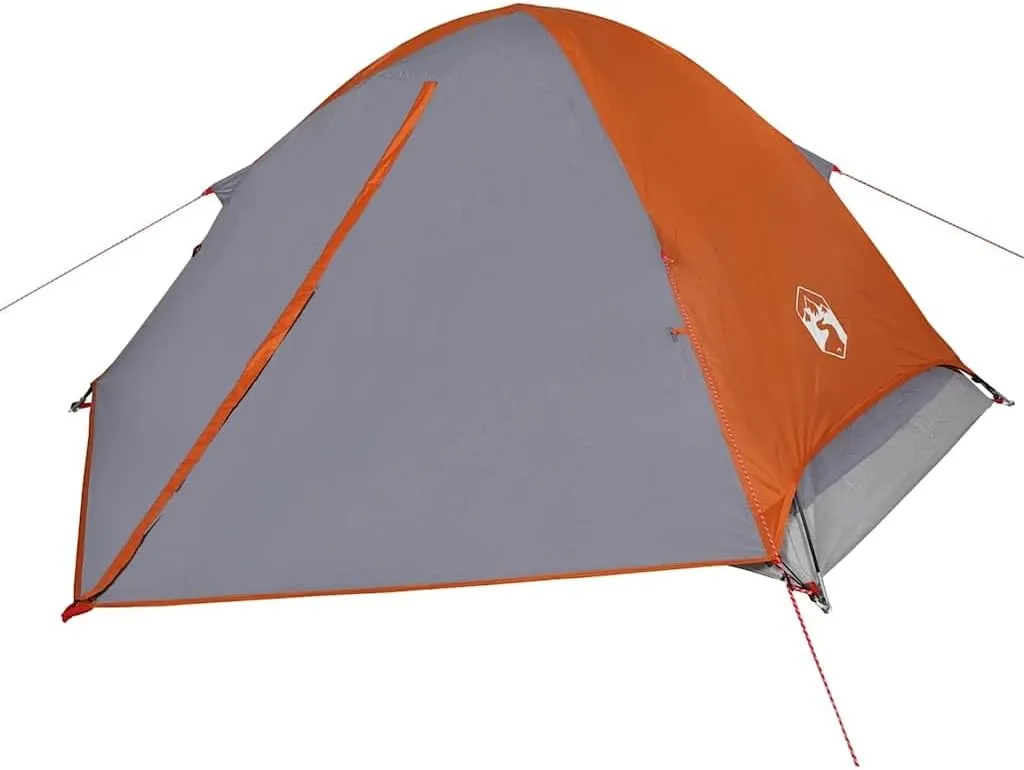vidaXL Camping Tent Dome 2-Person Grey and Orange Waterproof