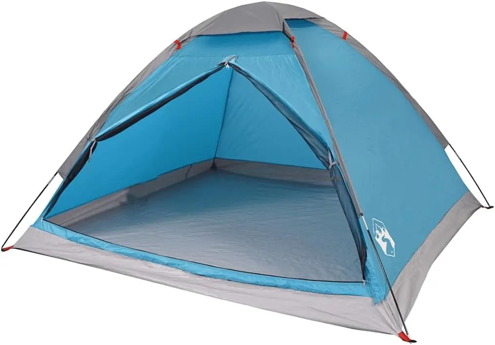 vidaXL Camping Tent Dome 4-Person Blue Waterproof