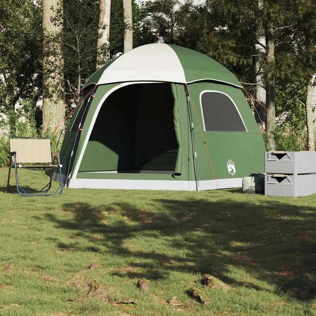 vidaXL Family Tent Igloo - 6-Person Waterproof Camping shelter - Green Polyester with Removable Fly & e-Port - Measures 152.8 x 137.8 x 90.6 inches - Lightweight at 21.7 lb - Portable for Outdoor ...