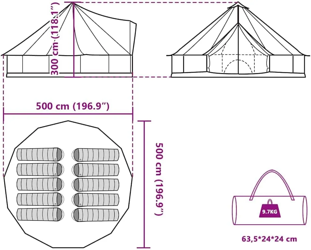 vidaXL Teepee Family Tent Camping Tent Group Tent Garden Tent Tent Waterproof
