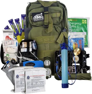 Vital 72 Hour Emergency Survival Kit for Family - Be Prepared for Hurricanes, Floods, Tornadoes or Other Disasters - 72 Hours of Food & Water for 2 Per Bag