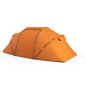 W/ Protection Vibrant Orange Tunnel 4-6 Tent Hiking Camping Man Two Outsunny Shelter, Bedroom, Full range UV