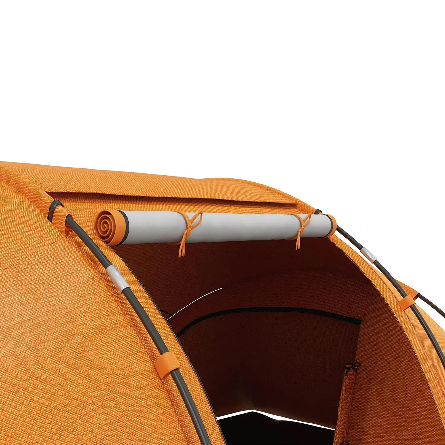 W/ Protection Vibrant Orange Tunnel 4-6 Tent Hiking Camping Man Two Outsunny Shelter, Bedroom, Full range UV