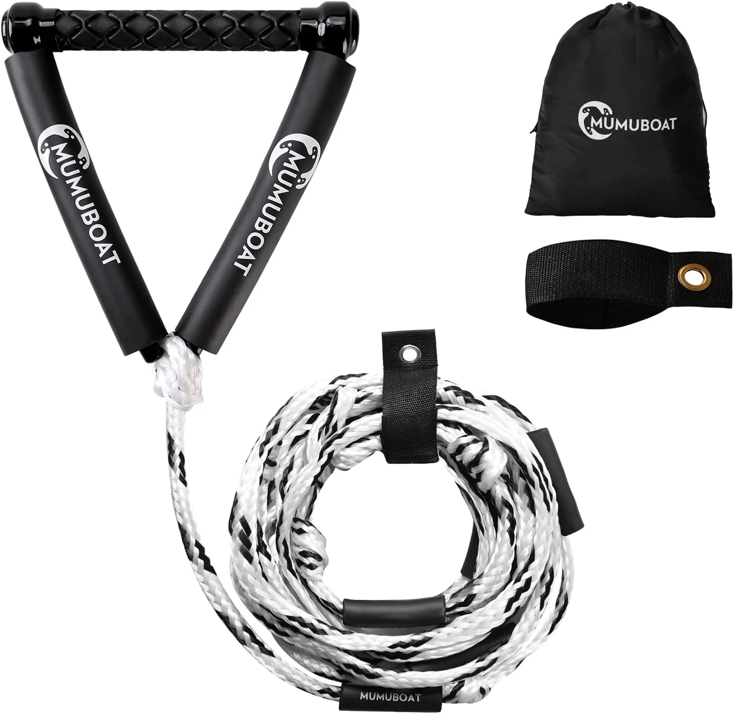Wakesurf Rope with Handle, 25ft Adjustable Wake Surf Rope Floating Watersport Ropes for Wake Surfing