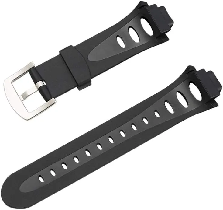 Watch Bands Compatible with Suunto Observer Tt St Sr G6 X6HRM, Classic Soft Rubber Replacement Wrist Strap for Suunto Observer Tt St Sr G6 X6HRM Smart Watch Black