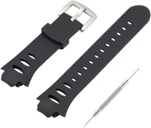 Watch Bands Compatible with Suunto Observer Tt St Sr G6 X6HRM, Classic Soft Rubber Replacement Wrist Strap for Suunto Observer Tt St Sr G6 X6HRM Smart Watch Black