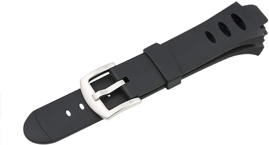 Watch Bands Compatible with Suunto Observer Tt St Sr G6 X6HRM, Classic Soft Rubber Replacement Wrist Strap for Suunto Observer Tt St Sr G6 X6HRM Smart Watch Black