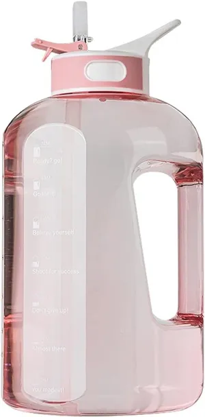 Water Bottle 84.5oz/ Large Capacity BPA Free Water Jug with Handle Reusable Gym and Outdoor Sports Inspirational Water Bottle Water Jug (Color : Black, Size : 2500ml/84.5oz)