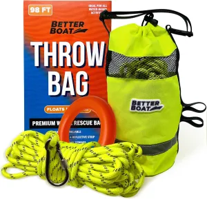 Water Throw Bag for Rescue Rope, Water Rescue Equipment with Line Bag, Ideal for Kayak, Larger Boats, and Emergency Use