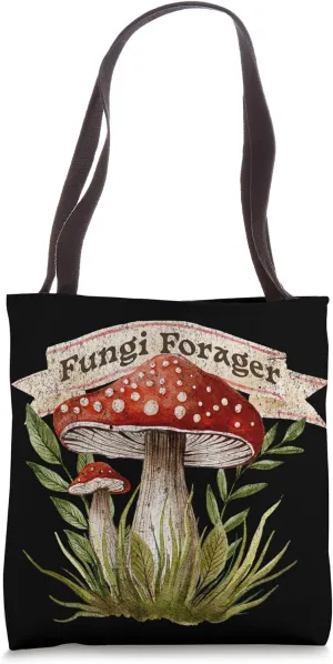 Watercolor Fungi Forager Mushroom Lover Red Toadstool Tote Bag