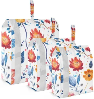 Watercolor Lotus Design Travel Storage Bag with Lanyard - Portable Lightweight Classified Storage Bag with Zipper, Dust and Waterproof Travel Packing Cube for Suitcase,3 Pieces