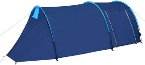 Waterproof Camping Tent for 4 Persons, Quick Setup, Lightweight Construction, Navy Blue/Light Blue