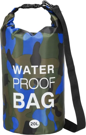 Waterproof Dry Bag, 20L Fit for Women Men Water Proof Bags Lightweight Dry Storage Floating Backpack with Whistle for Travel Boating Kayaking (Dark Blue Camouflage)
