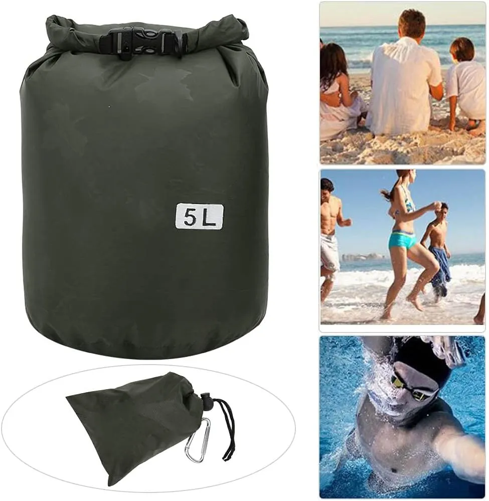 Waterproof Dry Bag, Dry Bag Sack Lightweight Outdoor Dry Bags Floating and Lightweight Dry Bags PVC Foldable Barrel Dry Bag Storage Carrying Bags Camping Hiking Beach (5L)