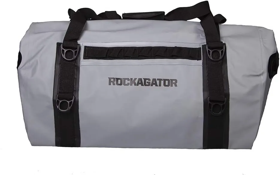 Waterproof Duffle Bag for Travel and Camping with Roll-Top Closure, Durable, All-Weather, and Versatile Dry Bag - Rockagator Mammoth Series (60 Liter, Grey/Black)