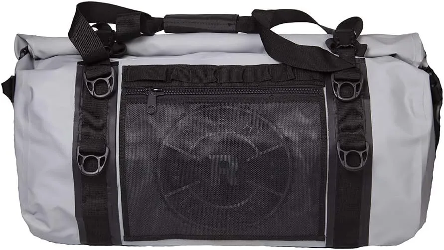 Waterproof Duffle Bag for Travel and Camping with Roll-Top Closure, Durable, All-Weather, and Versatile Dry Bag - Rockagator Mammoth Series (60 Liter, Grey/Black)