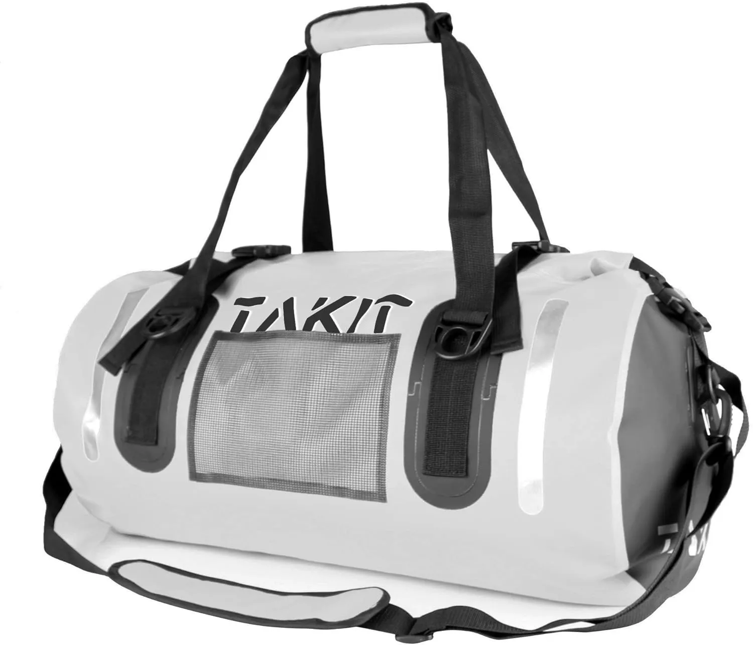 Waterproof Duffle Bag Travel Dry Bag 500D PVC for Motorcycle Tail Kayaking Rafting Boating Swimming Camping Hiking Beach Fishing (White, 40L)