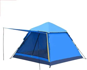 Waterproof Pop-Up Camping Tent, 3-4 Person Automatic Instant Setup Tent, 4-Season Outdoor Hiking Tent with Rainproof Cover and Ventilation