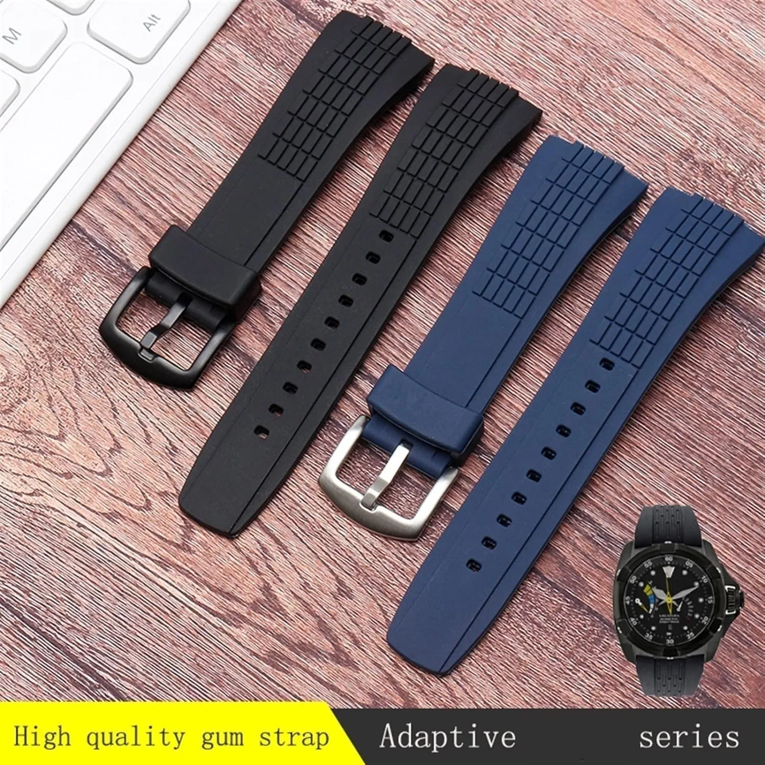 Waterproof Rubber Watch Strap for Seiko SRH 006 013 SPC007 Silicone watchband with Stainless Steel Buckle