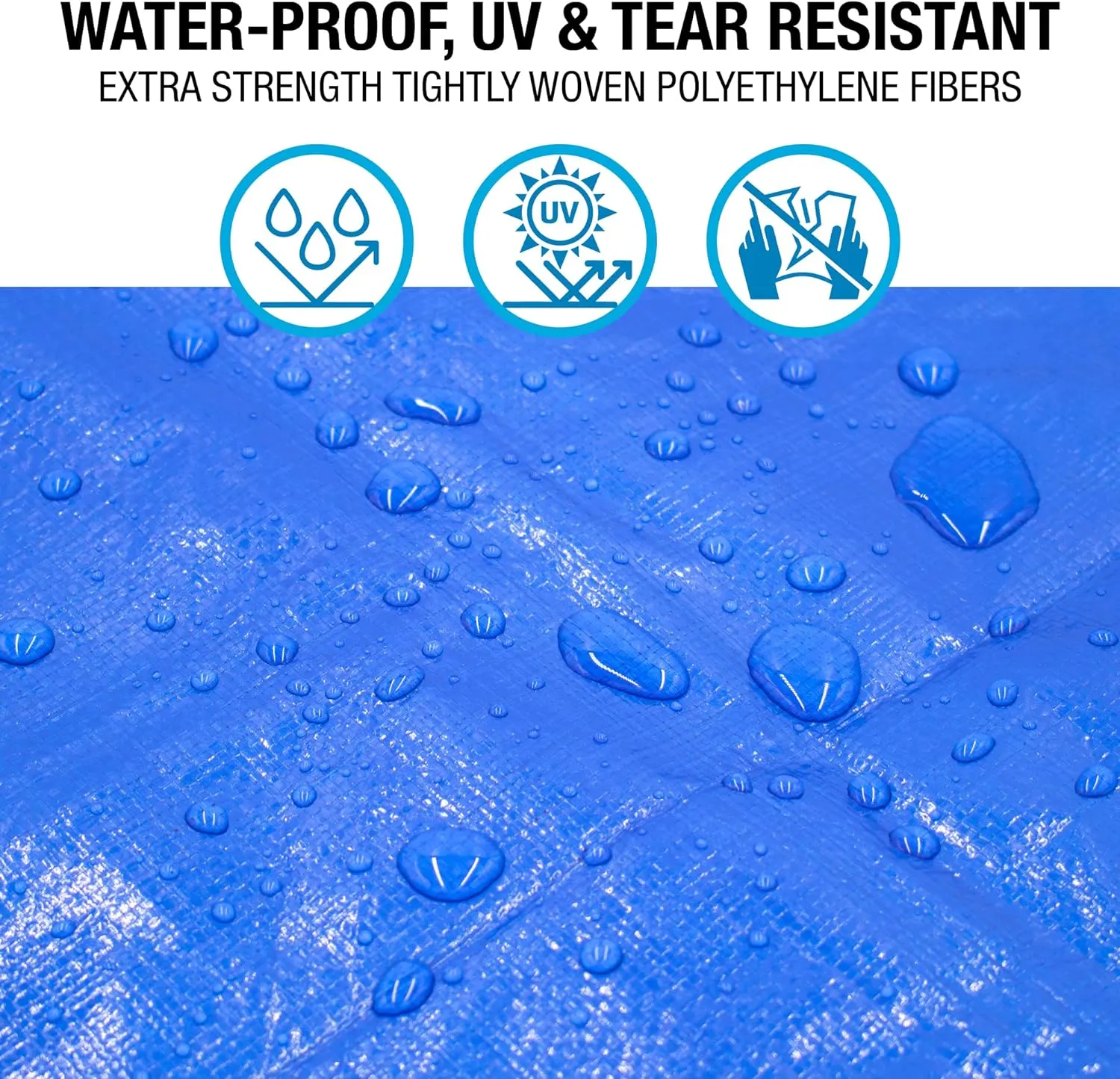 Waterproof Tarps 30x30 - Multi Purpose 5 MIL Tarp - High Durability 30x30 Tarp - Construction, Rain Shelter, Outdoor Cover and Camping Use