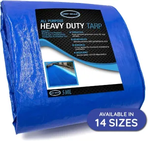 Waterproof Tarps 30x30 - Multi Purpose 5 MIL Tarp - High Durability 30x30 Tarp - Construction, Rain Shelter, Outdoor Cover and Camping Use