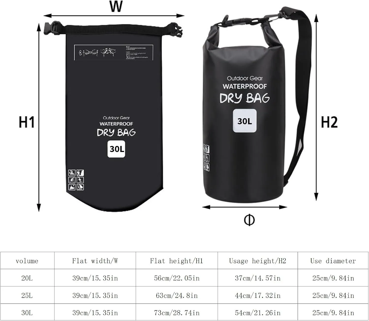Waterproofs Dry Bag Floating Water Sacks Portable Folding Beach Storage Pack Swimming Bags Floating Dry Gear Bags