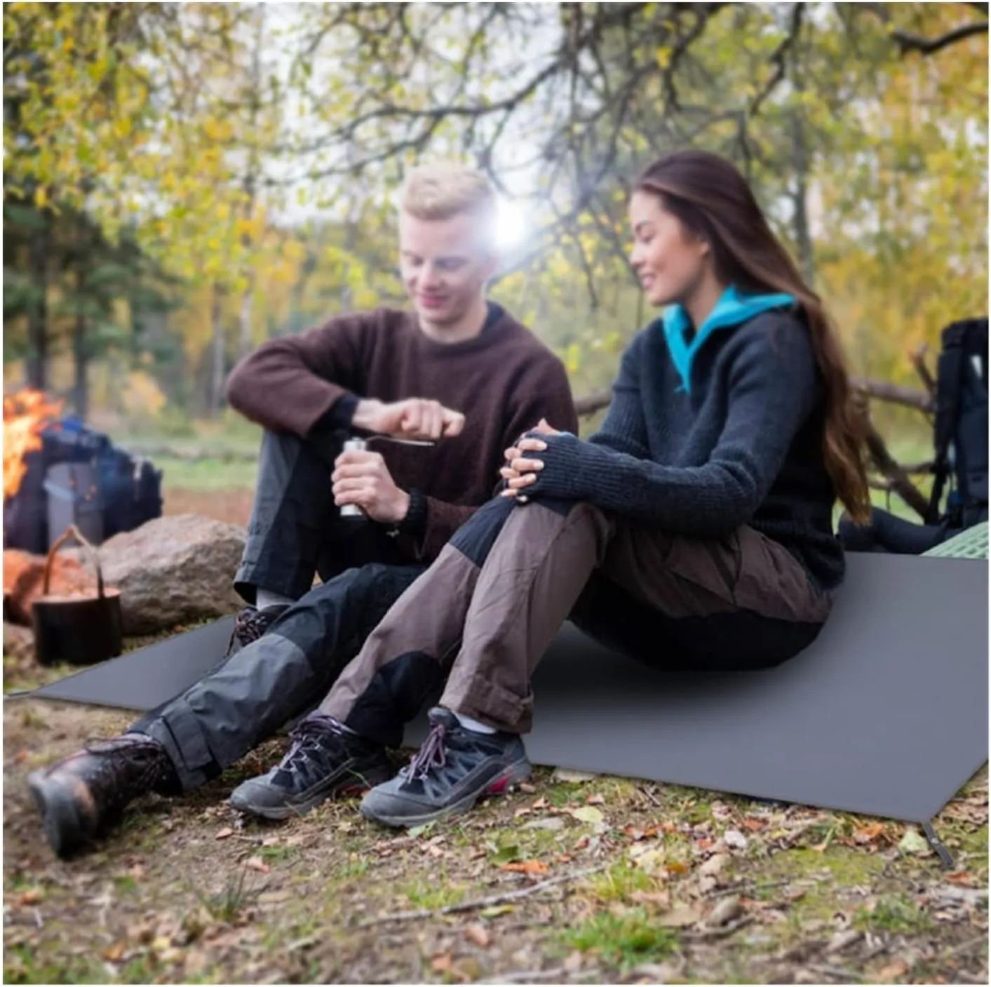 Watertight Camping Tarp Thicken Picnic Mat Durable Beach Pad Multifunctional Tent Footprint Sun Canopy Ground Sheet for Hiking (Color : /, Size : XL)