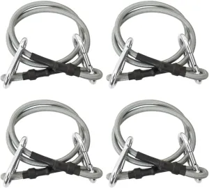 Weather-Resistant Rubber Ropes with Carabiners for Enhanced Strength and Security, Ideal for Outdoor Use, 27.6" Long, Set of 4