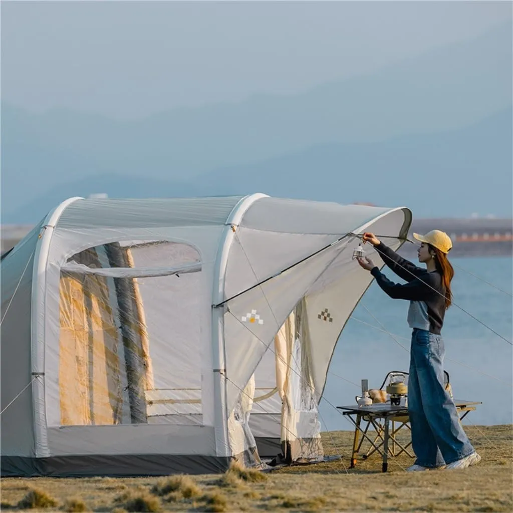 Weatherproof Tents Camping Tent 2 Rooms and 1 Living Room Inflatable Portable Foldable Rain-Proof Picnic Camping Essentials Camping and Hiking Tents