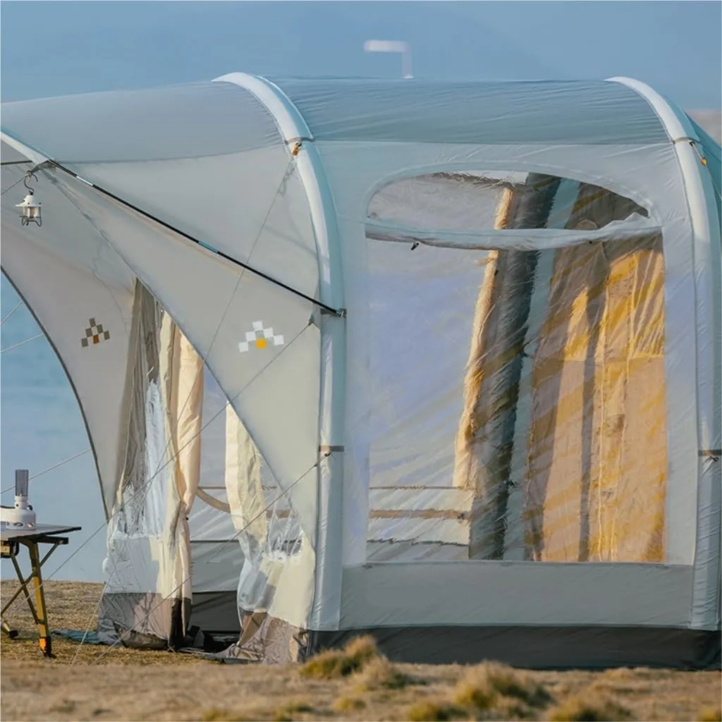 Weatherproof Tents Camping Tent 2 Rooms and 1 Living Room Inflatable Portable Foldable Rain-Proof Picnic Camping Essentials Camping and Hiking Tents