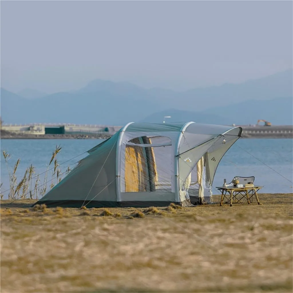 Weatherproof Tents Camping Tent 2 Rooms and 1 Living Room Inflatable Portable Foldable Rain-Proof Picnic Camping Essentials Camping and Hiking Tents