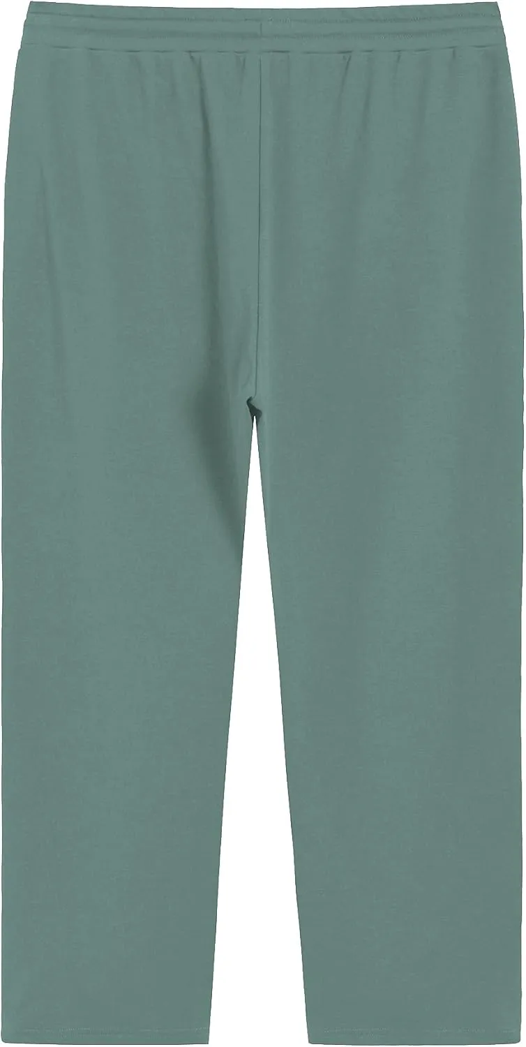 Weintee Women's Plus Size Petite Drawstring Knit Pants with Pockets