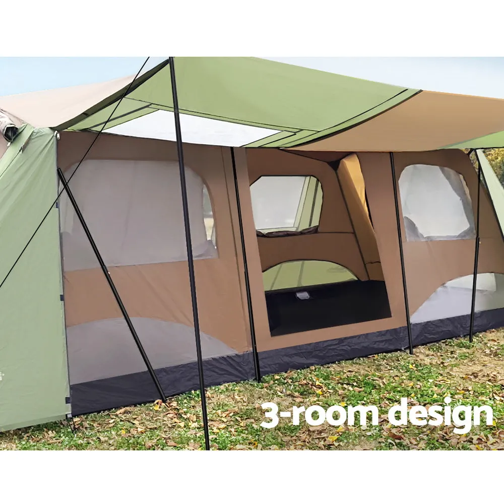 Weisshorn Instant Up Camping Tent 10 Person Outdoor Family Hiking Tents 3 Rooms-REMOTE