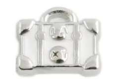 White Luggage Bag Floating Charm
