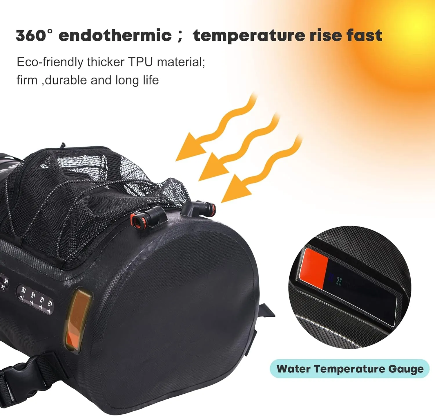 WILD HEART Camping Shower 22L/ 12L Portable Shower for Camping with Pressure Foot Pump and Hose - Solar Shower Bag Backpack for Camping, Road Trip & Outdoor Use