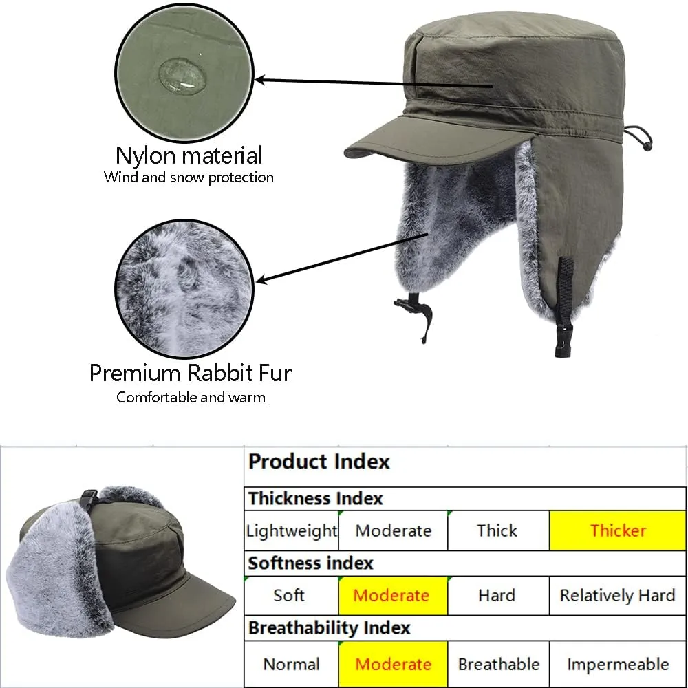 Winter Men Women Tweed Trapper Hunting Hat Elmer Fudd Army Cadet Cap Buffalo Fleece Ear Flaps