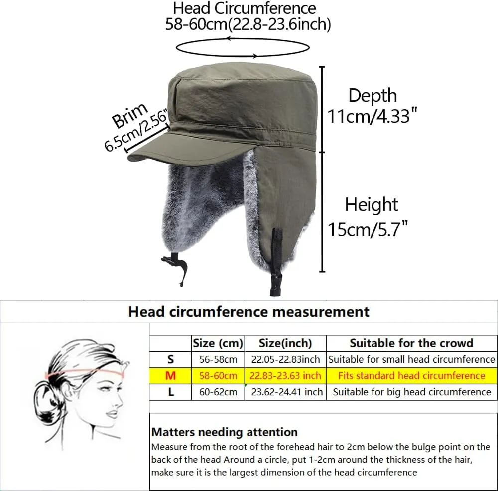 Winter Men Women Tweed Trapper Hunting Hat Elmer Fudd Army Cadet Cap Buffalo Fleece Ear Flaps