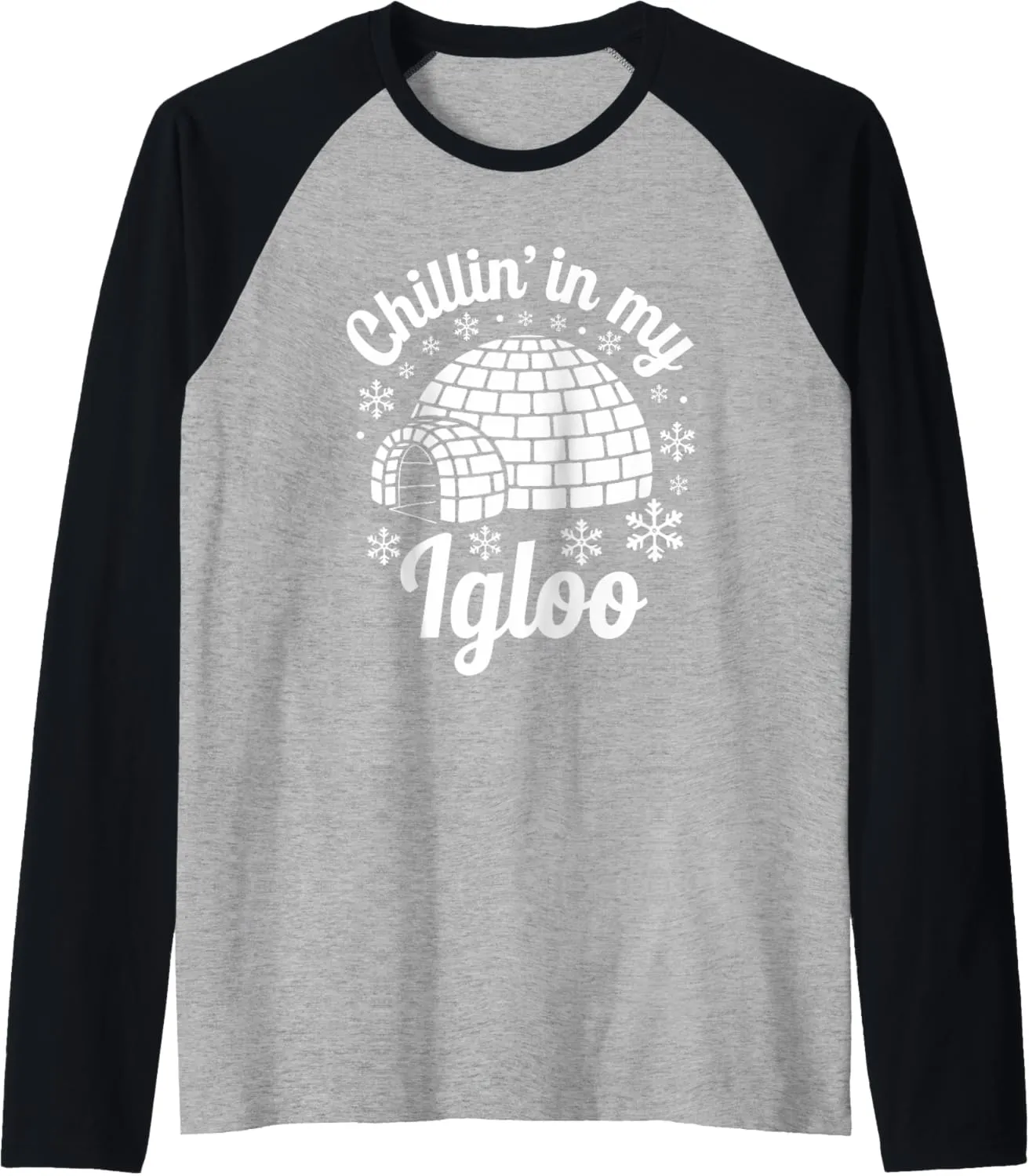 Winter Survival Inuit Culture Snow Structure Polar Regions Raglan Baseball Tee