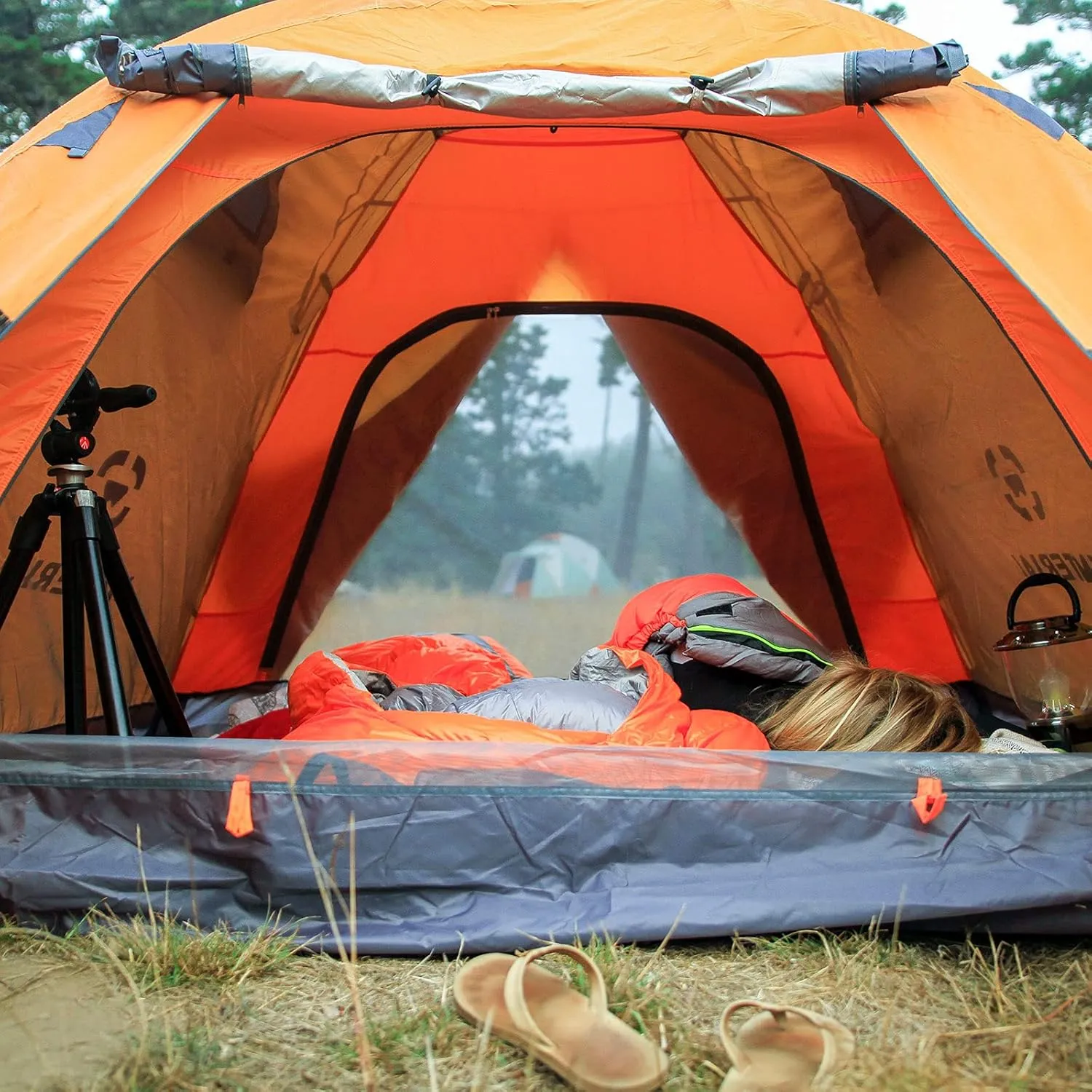 Winterial Camping Tent, 1/3/6 Person Lightweight Personal Bivy 1 to 6 Person Tent with Waterproof Tent Rainfly, Durable Stitched Tent for Camping, Beach, Backpacking, Hiking, and Festivals.