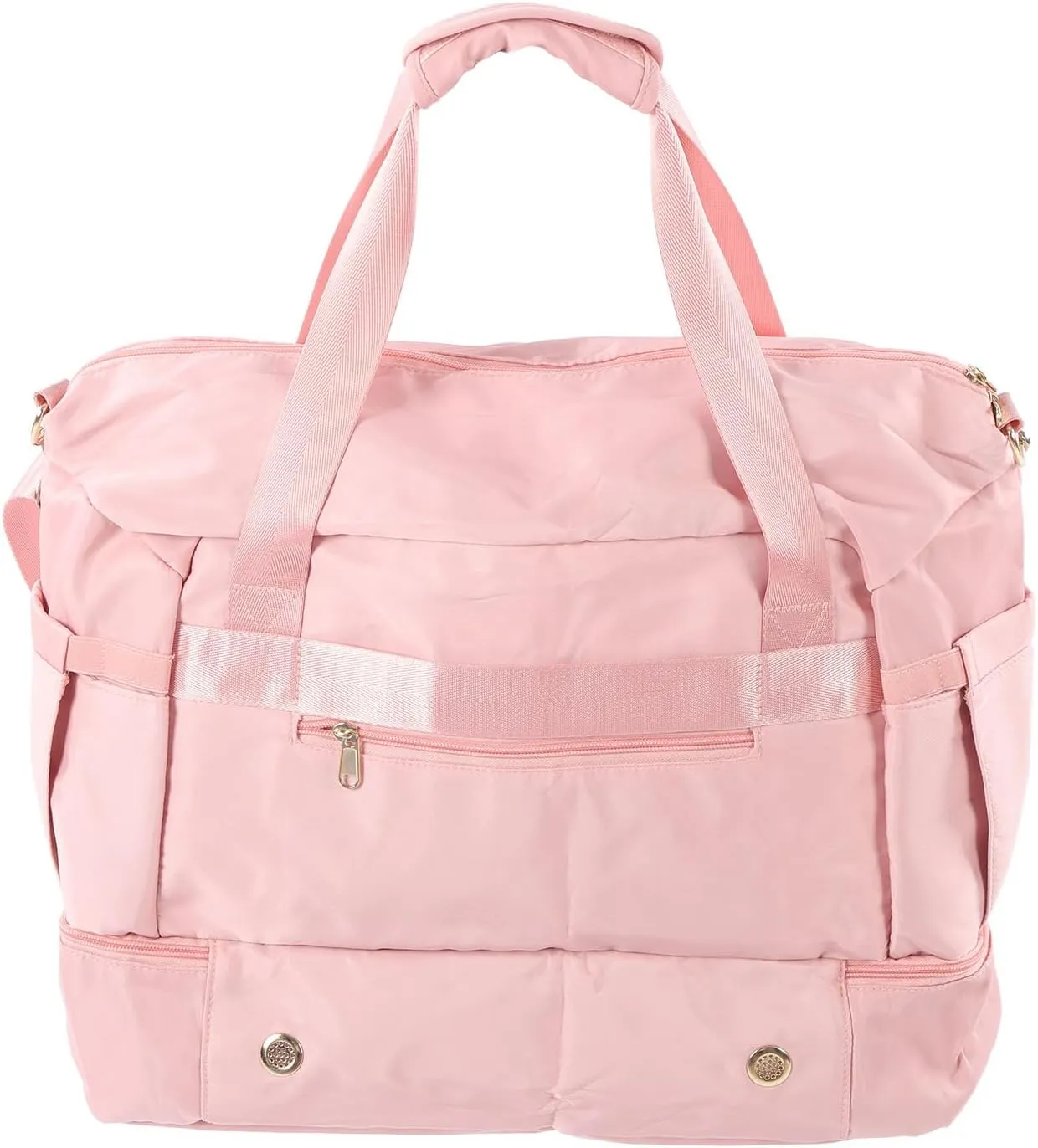 Women Sports Gym Bag Workout Travel Bag with USB Charging Port Multiple Pockets Large Capacity for Fitness Yoga (Pink)