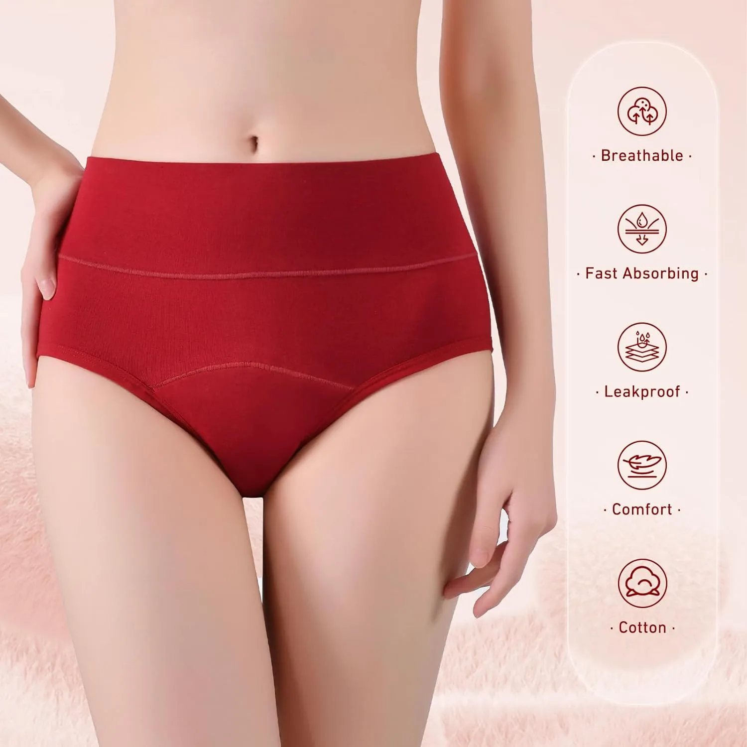 Women's Incontinence Briefs Washable XXL Urinary Protective Underwear Womens Leakproof Panties Postpartum Bladder Leak Proof Underwear(3color, 2XL)